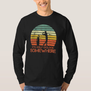 Mens Golf Player Retro Vintage Graphic Design Golf T-Shirt