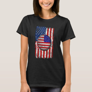 Mens Golf Usa American Flag Patriotic Sport Women T-Shirt