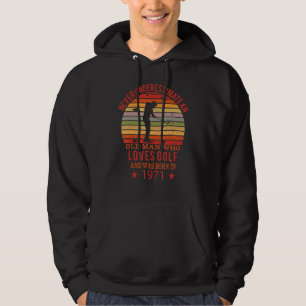 Mens Golfing Golfplayers Vintage 1971 Birthday Gol Hoodie