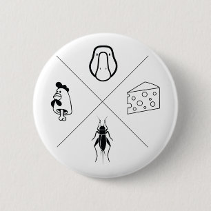 Mens Goose + Cheese + Cricket + Chicken Bone 6 Cm Round Badge