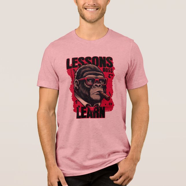 Men's Gorilla Boss Lessons Learn Basic T-Shirt Tri-Blend Shirt (Front)
