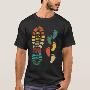 Mens Grampa    Grampa Shoe With Little Footprints T-Shirt