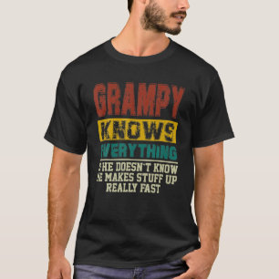 Mens Grampy Knows Everything Vintage Grampy Lover T-Shirt