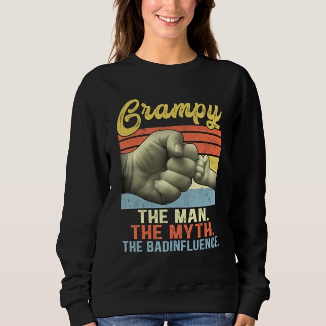 Mens Grampy The Man The Myth The Bad Influence Fat Sweatshirt (Front)