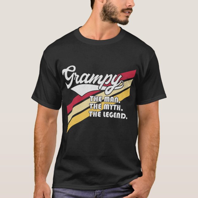 Mens Grampy The Man The Myth The Legend Father's T-Shirt (Front)