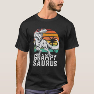 Mens Grampysaurus Funny T Rex Dinosaur Dad Saurus T-Shirt