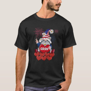 Mens Gran Gnome Loves Sweet Heart American 4th Of T-Shirt