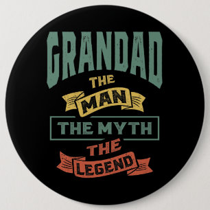 Mens Grandad The Legend Grandpa Gift 6 Cm Round Badge