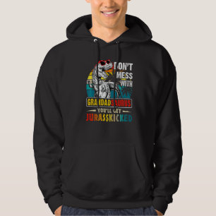 Mens Grandadsaurus Dinosaur Rex Vintage Father's Hoodie