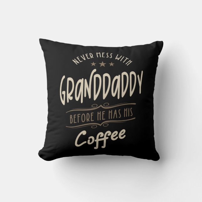 Mens Granddaddy Coffee Grandpa Gift Cushion (Front)