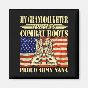 Mens Granddaughter Wears Combat Boots - Proud Army Magnet