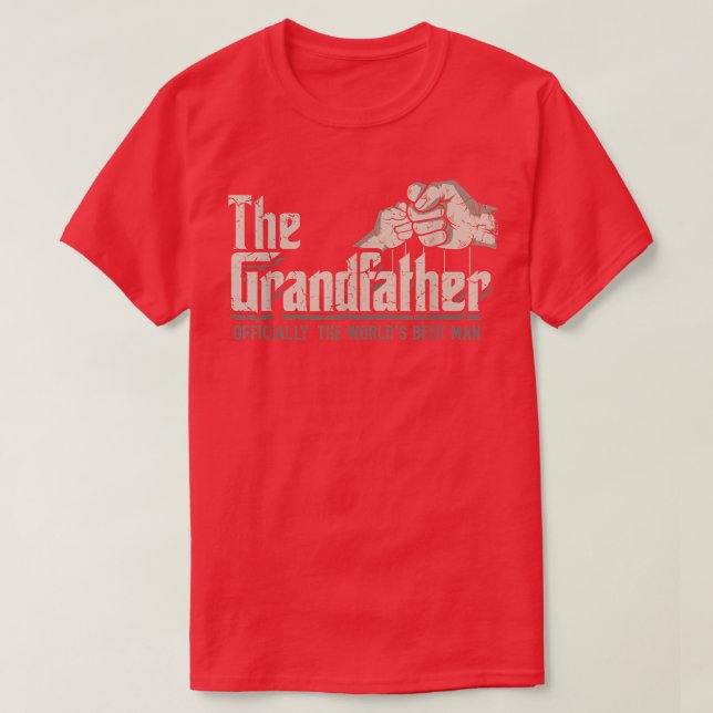 Mens Grandfather Officially World's Best Man Funny T-Shirt (Design Front)