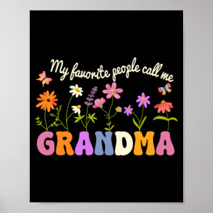 Mens Grandma Gifts Women Wildflower Floral Design Poster
