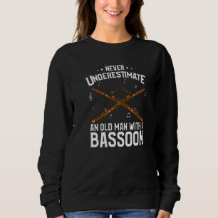 Mens Grandpa Bassoon Player   Old Man Who Plays Ba Sweatshirt