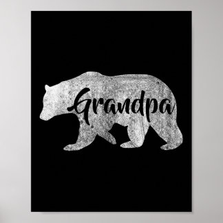 Mens Grandpa Bear Awesome Camping Gramps Tee Poster