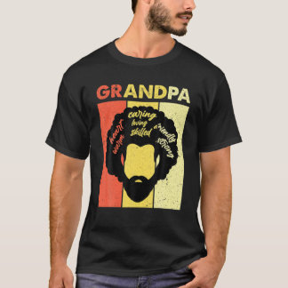 Mens Grandpa Black History Month Retro BLM Melanin T-Shirt