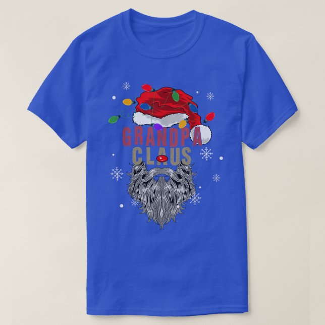 Mens Grandpa Claus Ugly Christmas Santa With Light T-Shirt (Design Front)