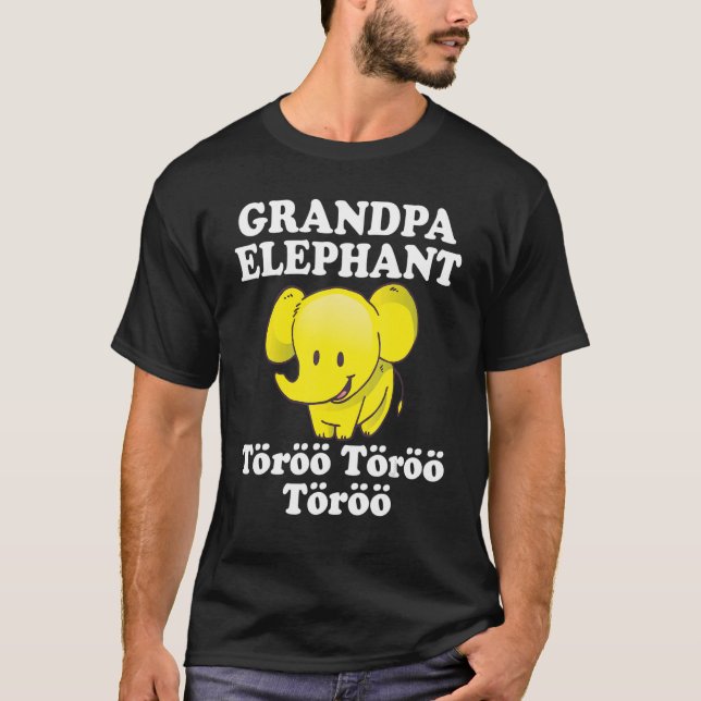 Mens Grandpa Elephant Töröö Cute circus Elephants  T-Shirt (Front)