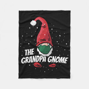 Mens Grandpa Gnome With Mask Funny Matching Family Fleece Blanket