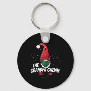 Mens Grandpa Gnome With Mask Funny Matching Family Key Ring