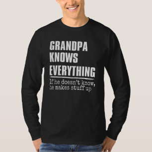 Mens Grandpa Knows Everything 60th Father's Day T-Shirt