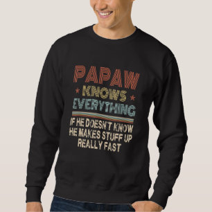 Mens Grandpa Knows Everything Fathers Day Sweatshirt