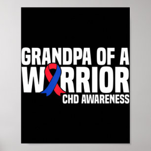 Mens Grandpa of a Warrior CHD Congenital Heart Dis Poster