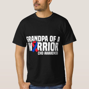 Mens Grandpa of a Warrior CHD Congenital Heart Dis T-Shirt