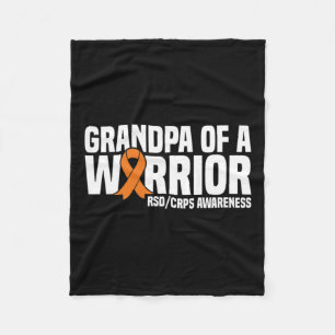 Mens Grandpa Of A Warrior Orange Ribbon Rsdcrps Aw Fleece Blanket