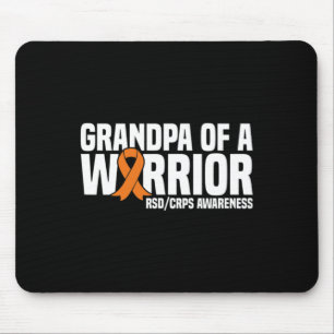 Mens Grandpa Of A Warrior Orange Ribbon Rsdcrps Aw Mouse Pad