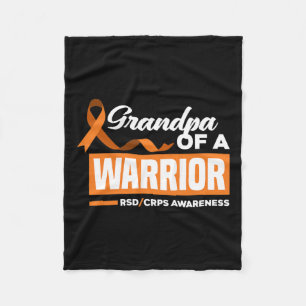 Mens Grandpa Of A Warrior Support Supporter Rsd Cr Fleece Blanket