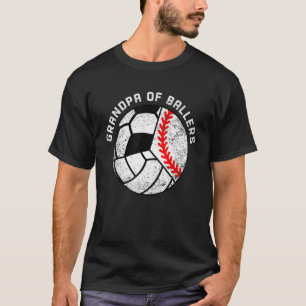 Mens Grandpa Of Ballers Baseball Volleyball Socc T-Shirt