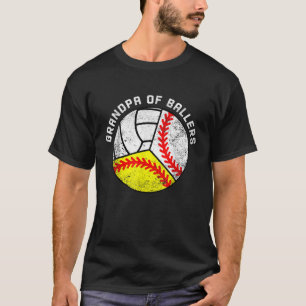 Mens Grandpa Of Ballers Funny Baseball Softball Vo T-Shirt