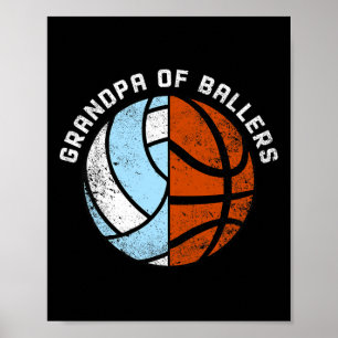 Mens Grandpa Of Byllers Fun Volleybyll Bysketbyll Poster