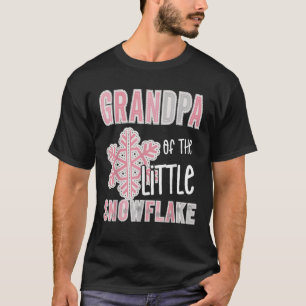 Mens Grandpa of Little Snowflake Christmas Winter T-Shirt