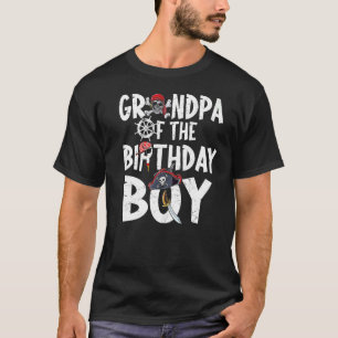 Mens Grandpa of the Birthday Boy Pirate Grandpa P T-Shirt
