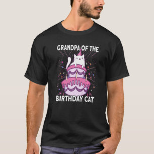 Mens Grandpa Of The Birthday Cat Birthday Cat T-Shirt