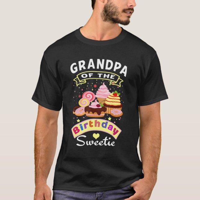 Mens Grandpa Of The Birthday Sweetie Girl Ice Crea T-Shirt (Front)