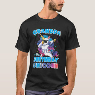 Mens Grandpa Of The Birthday Unicorn Dabbing Unico T-Shirt