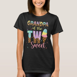 Mens Grandpa Of The Two Sweet Birthday Girl Ice Cr T-Shirt