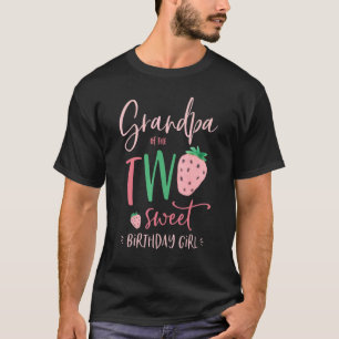 Mens Grandpa Of The Two Sweet Birthday Girl Strawb T-Shirt