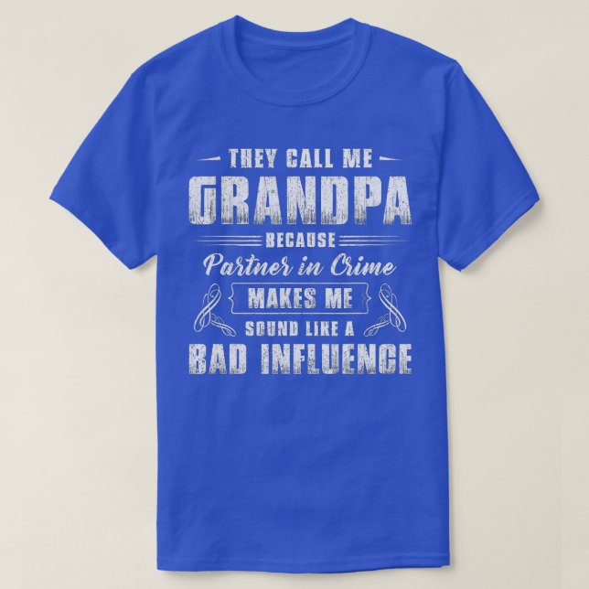 Mens Grandpa Partner In Crime  Funny Grandpa Fathe T-Shirt (Design Front)