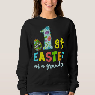 Mens Grandpa Pregnancy Baby Reveal 1st Happy Easte Sweatshirt