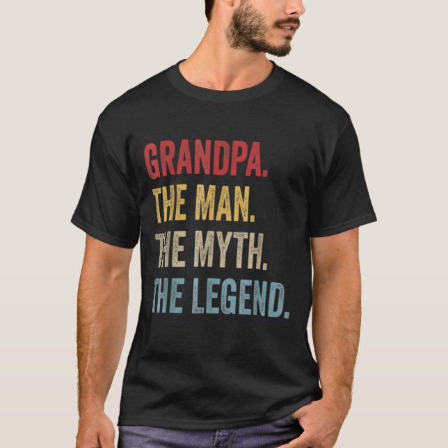 Mens Grandpa The Man The Myth The Legend  Father's T-Shirt (Front)