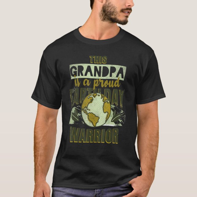 Mens Grandpa Warrior Green Nature Climate Protect  T-Shirt (Front)