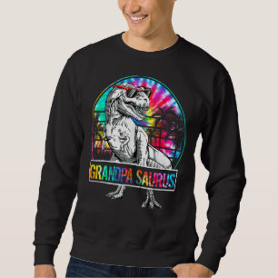 Mens Grandpasaurus Dinosaur Papa Saurus Summer Tea Sweatshirt