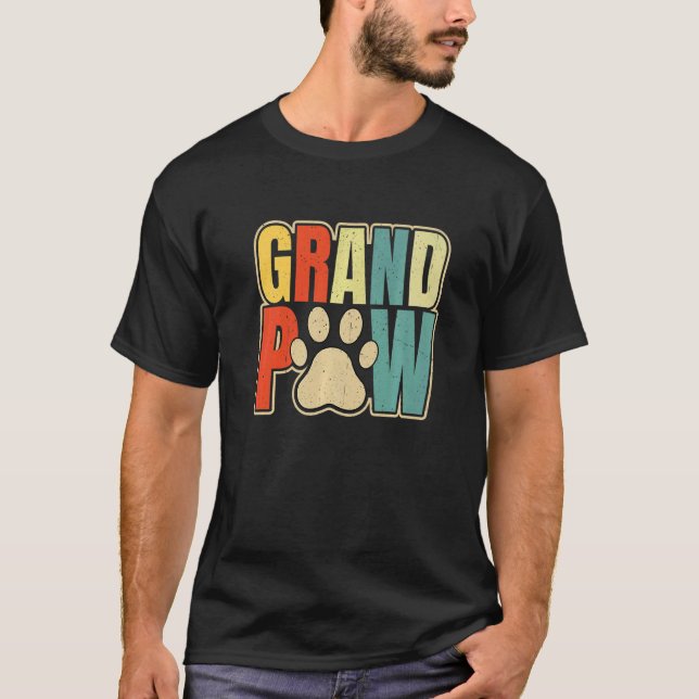 Mens Grandpaw Fur Grandpa Dog  Father's Day T-Shirt (Front)