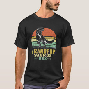 Mens Grandpopsaurus T Rex Dinosaur Funny Grandpop T-Shirt