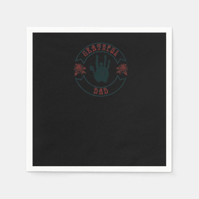 Mens Grateful Dad Vintage T-Shirt Napkin (Front)