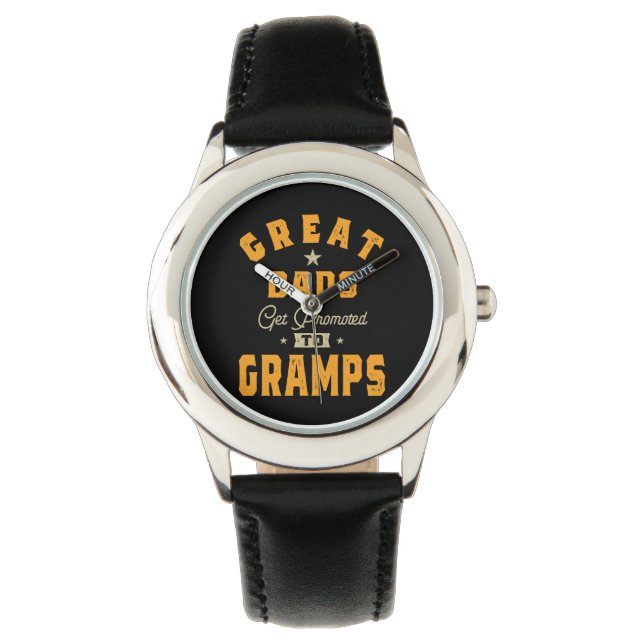 Mens Great Dads Get Promoted To Gramps Gift Watch (Front)
